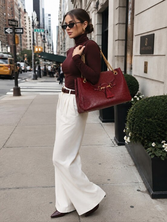 Gucci Handbags - AUTHENTIC Vintage Gucci Guccisima Emily Burgundy Leather Shoulder Bag